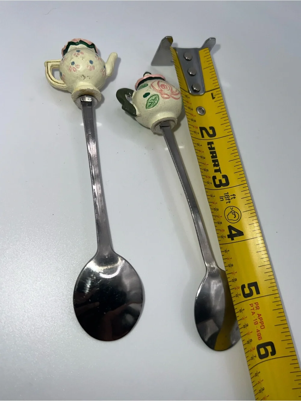 Vintage Style Cream Teapot Accent Spoons - Set of 2